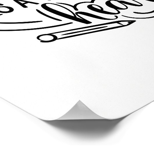 教えはハート先生ギフト引用文 ポスター (角)