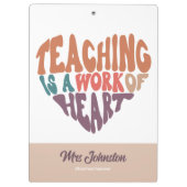 教えはハート先生ギフト最高の クリップボード (裏面)