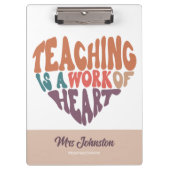 教えはハート先生ギフト最高の クリップボード (正面)