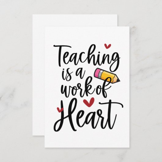 教えはハート先生評価の仕事 サンキューカード (正面/裏面)