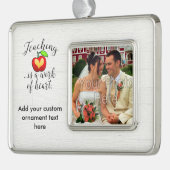 教えはハート先生評価の仕事 シルバープレートフレームオーナメント (左)