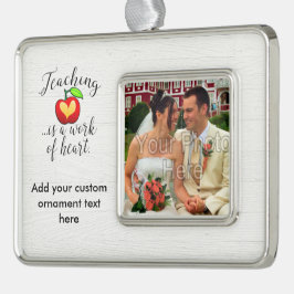 教えはハート先生評価の仕事 シルバープレートフレームオーナメント