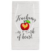 教えはハート先生評価の仕事 スモールペーパーバッグ (正面)