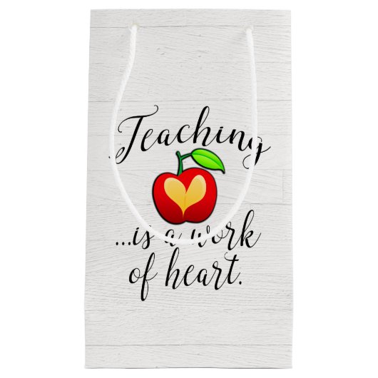 教えはハート先生評価の仕事 スモールペーパーバッグ (正面)