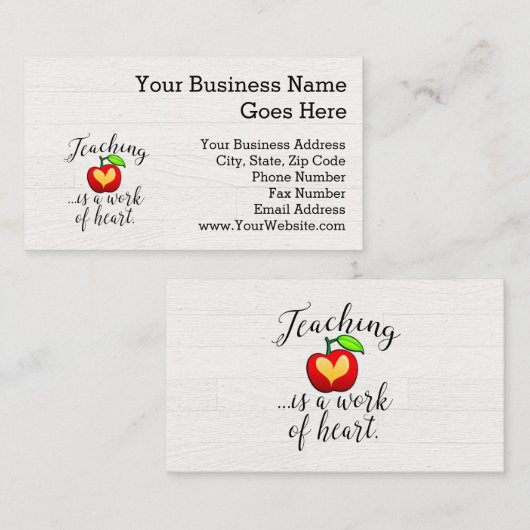 教えはハート先生評価の仕事 名刺 (正面/裏面)