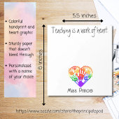 教えはハート手印刷のカスタム仕事 ノートパッド