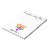 教えはハート手印刷のカスタム仕事 ノートパッド (回転)