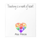 教えはハート手印刷のカスタム仕事 ノートパッド (正面)