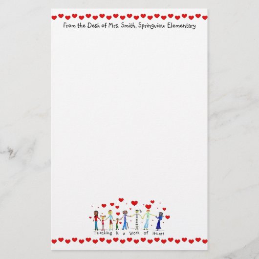 教えはハート文房具 便箋 (正面)