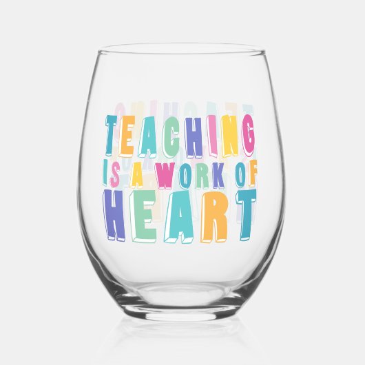 教えはハート ステムなしワイングラス (正面)