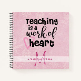 教えはモノグラムのハート先生 ノートブック