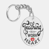 教えは先生に対するハート鑑賞の作品 キーホルダー (正面左)