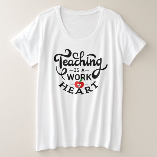 教えは先生に対するハート鑑賞の作品 プラスサイズTシャツ (デザイン正面)