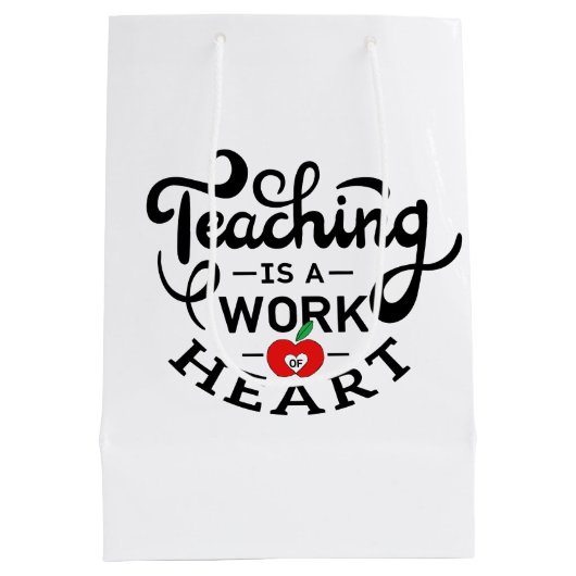 教えは先生に対するハート鑑賞の作品 ミディアムペーパーバッグ (裏面)