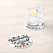 教えは先生に対するハート鑑賞の作品 ラウンドペーパーコースター (インサイチュ)