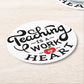 教えは先生に対するハート鑑賞の作品 ラウンドペーパーコースター (アングル)