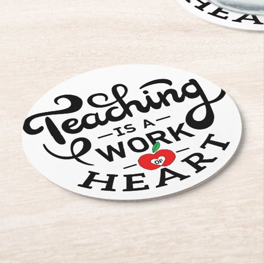 教えは先生に対するハート鑑賞の作品 ラウンドペーパーコースター (アングル)