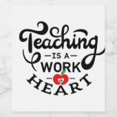 教えは先生に対するハート鑑賞の作品 ワインラベル (シングルラベル)