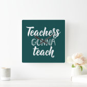 教えることを行っている先生 スクエア壁時計 (ホーム)