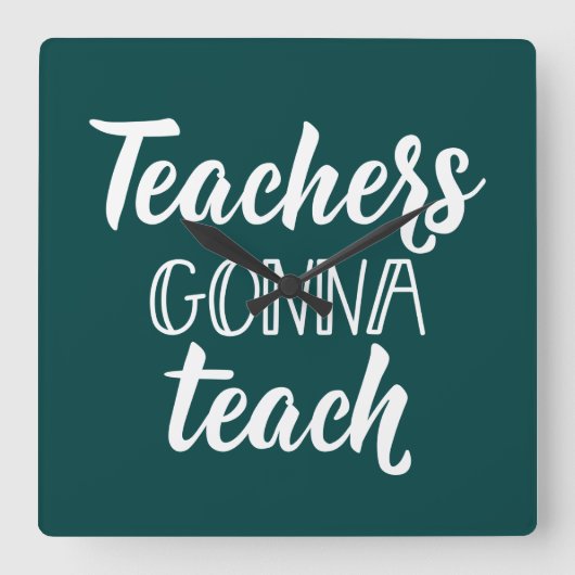 教えることを行っている先生 スクエア壁時計 (正面)