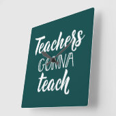 教えることを行っている先生 スクエア壁時計 (傾斜)