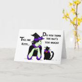 教える子猫 カード (黄色い花)