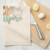 教えインスパイア愛 – かわいい学校の用品 キッチンタオル (四つ折り)