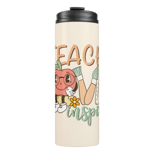 教えインスパイア愛 – かわいい学校の用品 タンブラー (正面)