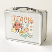 教えインスパイア愛 – かわいい学校の用品 メタルランチボックス (裏面)