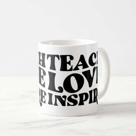教えインスパイア愛、先生への素敵な贈り物 コーヒーマグカップ (正面右)
