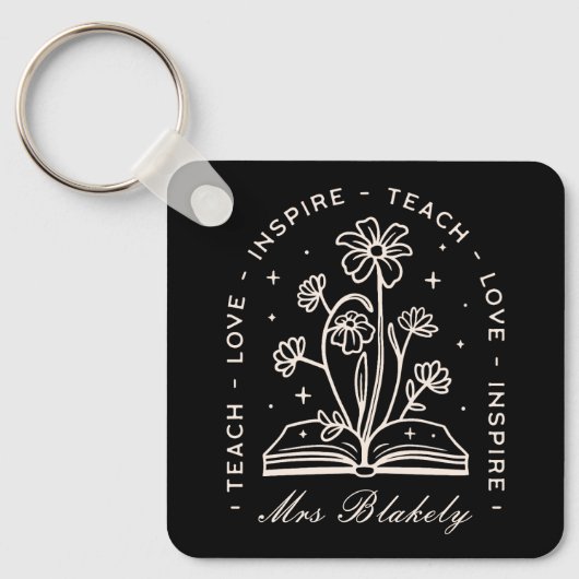 教えインスパイア気の利いた先生パーソナライズされた キーホルダー (正面)