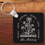 教えインスパイア気の利いた先生パーソナライズされた キーホルダー (正面)
