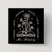 教えインスパイア気の利いた先生パーソナライズされた 缶バッジ (正面)