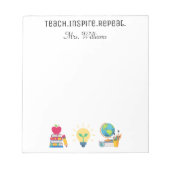 教えインスパイア繰り返し、先生の評価、カスタム ノートパッド (正面)