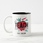 教えボスパーソナライズされた先生 ツートーンマグカップ (左)