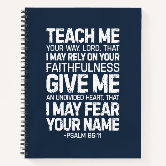 教え主よ、詩篇86:11 ノートブック (正面)
