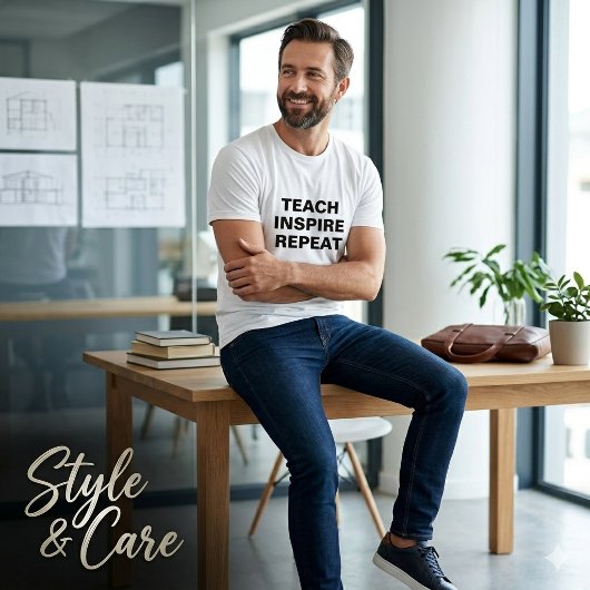 教え励まし繰り返す モチベーションデザイン Tシャツ