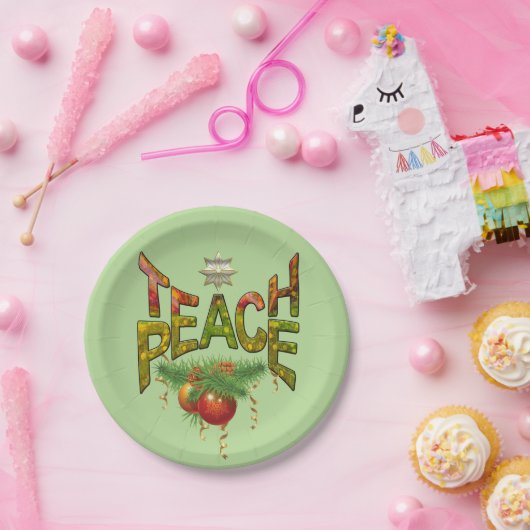 教え平和クリスマスパーティー ペーパープレート (パーティー)
