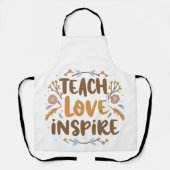 教え愛贈りインスパイアタイポグラフィ エプロン (正面)