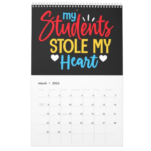 教え教えの感激 カレンダー (3月 2026)