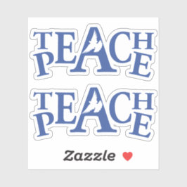 教え独身の白い鳩と青い文字 シール