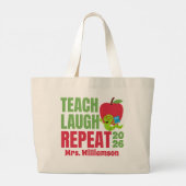 教え笑い先生トートバッグ ラージトートバッグ (裏面)