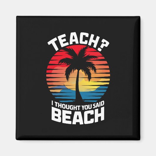 教え考えビーチ先生夏 マグネット (正面)