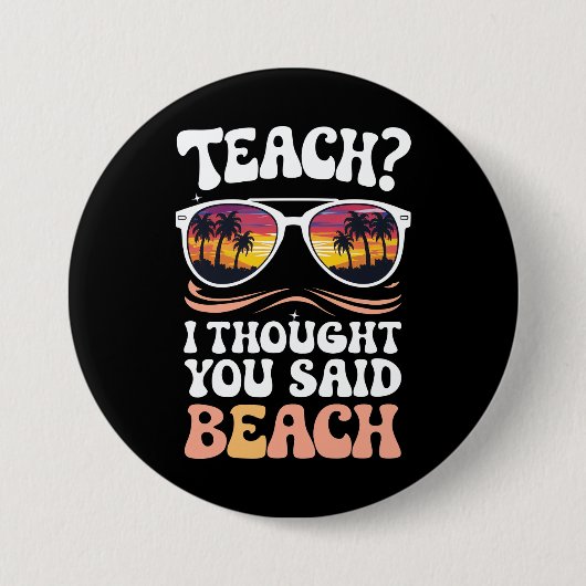 教え考え君はビーチ先生Groovyと言った 缶バッジ (正面)