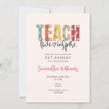 教え、愛し、感動を - 教師感謝・退職祝いの招待状