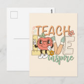 教え 愛を込めて 勇気を出して – かわいい学用品 ポストカード (正面/裏面)