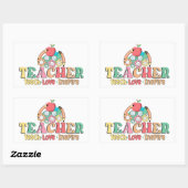 教え・愛・インスパイア – 教育者お祝い 長方形シール (シート)