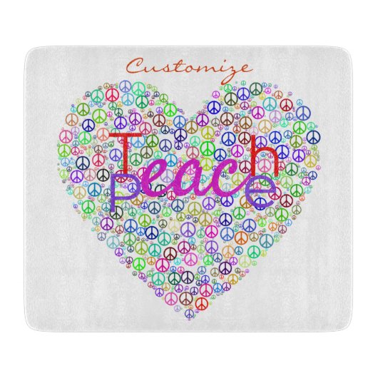 教え PeaceハートThunder_Cove カッティングボード (正面)