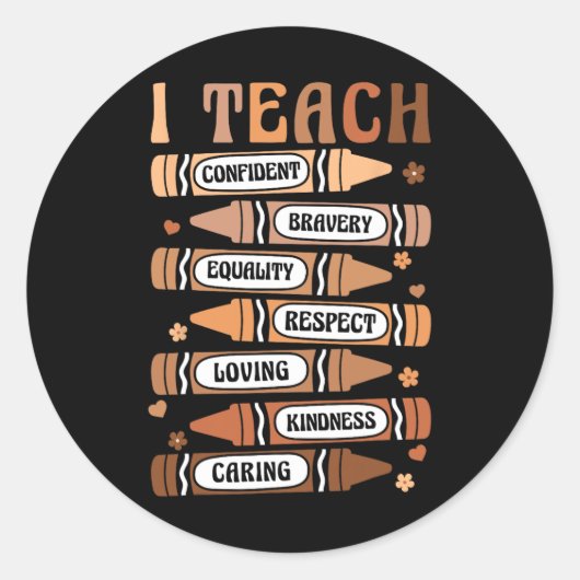 教えMeline Afro African Black History Month Tea ラウンドシール (正面)