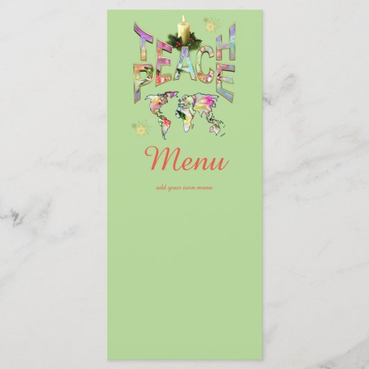 教えPeace Christmasランチパーティー メニュー (正面)